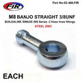 M8 Banjo Straight 3/8UNF Fir, Swage 600 Series -3, / Steel Zinc