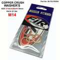 Copper Washer M14 PK OF 4, Size ID14 x OD20 x W1.50mm