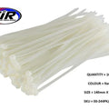 Nylon Cable Zip Ties - Natural, 140mm x 3.4mm - Pack OF 100