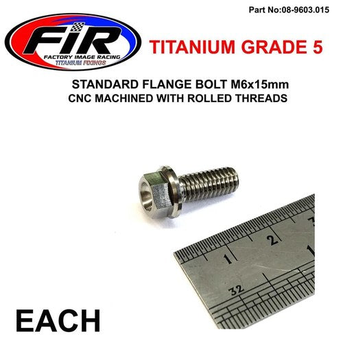 Titanium GR5 Bolt M6 x 15mm Each, Flange OD: 11mm / Hex Size: 8mm