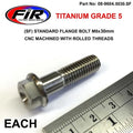 Titanium GR5 Bolt M8 x 30mm Each, Flange OD: 14mm / Hex Size: 10mm, /