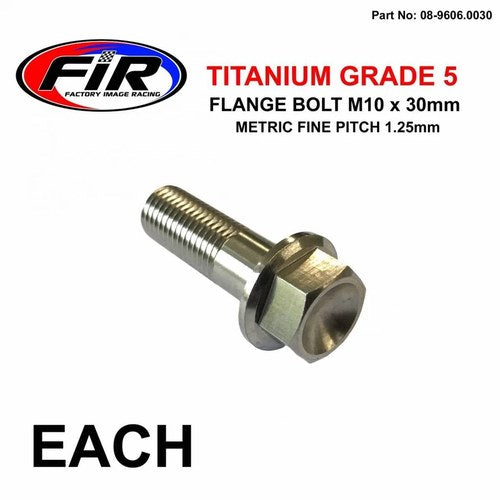 Titanium GR5 Bolt M10 x 30mm Each, Metric Fine 1.25mm / Grade 5
