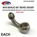 M10 Banjo 90* Bend 3/8UNF FR, B599-03C Swage 600 Series -3, / Steel Zinc
