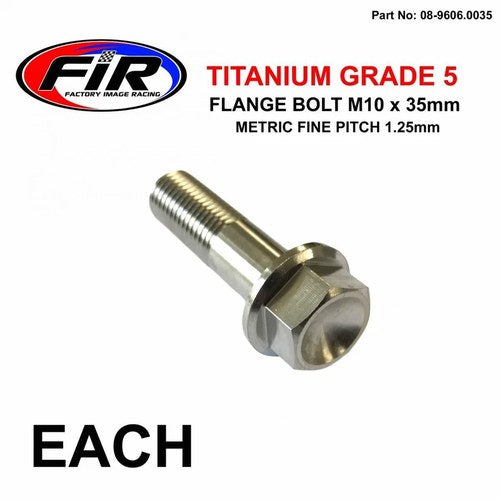 Titanium GR5 Bolt M10 x 35mm Each, Metric Fine 1.25mm / Grade 5