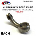 M10 Banjo 70* Bend 3/8UNF FR Buildaline Swage 600 Series -3 / Steel Zinc