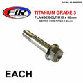 Titanium GR5 Bolt M10 x 50mm Each, Metric Fine 1.25mm / Grade 5