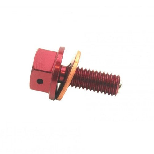 Magnetic Oil Drain Plug M8x1.25, Crf 450/250 Rmz 450, Red