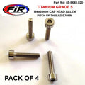 Titanium Skt Allen M4x20mm, Carb Float Bowl Screws x 4, / Socket Cap Head