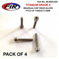 Titanium Skt Allen M4x25mm, Carb Float Bowl Screws x 4, / Socket Cap Head