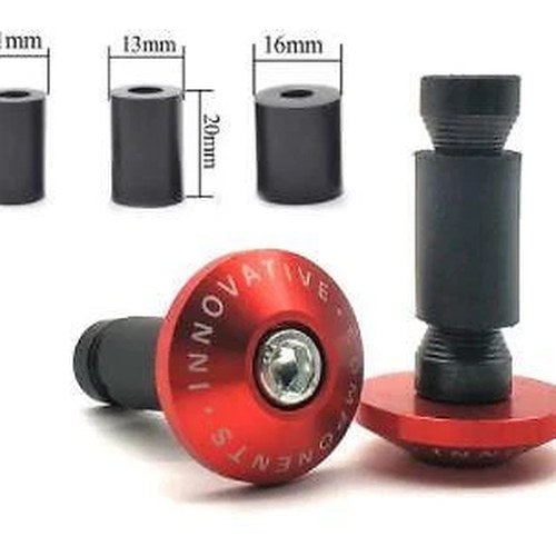 Bar Ends 12-18mm Red, Anti Vibration Silder Plug Yamaha Kawasaki honda