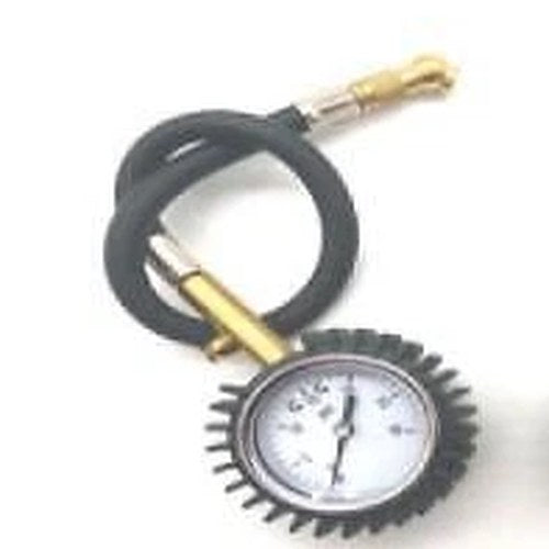 Tyre Pressure Gauge With Hose, 0-30PSI / 360� Swivel Chuck / 45� Head