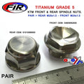 KTM Front & Rear Spindle Nuts, Titanium Grade 5, OEM 61010086000 & 54809082000
