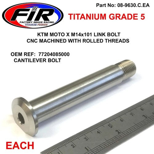Titanium GR5 M14x101 Linkage Bolt, Each / KTM Hus 77204085000, Cantilever Bolt