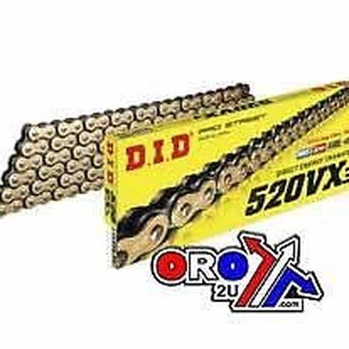 Did 520VX3 GB 104L X-RING (DJ), Chain Gold & Black Links, DID520VXGB104