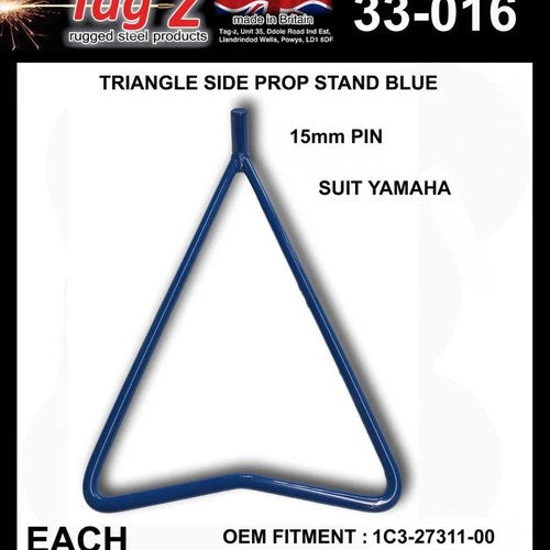 Triangle Side Prop Stand Blue, Yamaha For 15mm OR Bigger Rear Spindles
