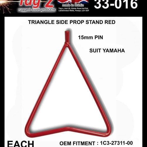 Triangle Side Prop Stand Red, Yamaha For 15mm OR Bigger Rear Spindles