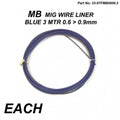 MB Mig Wire Liner 0.6 0.9mm, Blue 3 Meter Liner