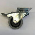 50MM Swivle Plate Castor EA, Grey Synth Rub Tyre / Brake Stop