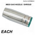 MB25 Gas Nozzle / Shroud, ID 15mm X OD 22mm X L 57.60mm