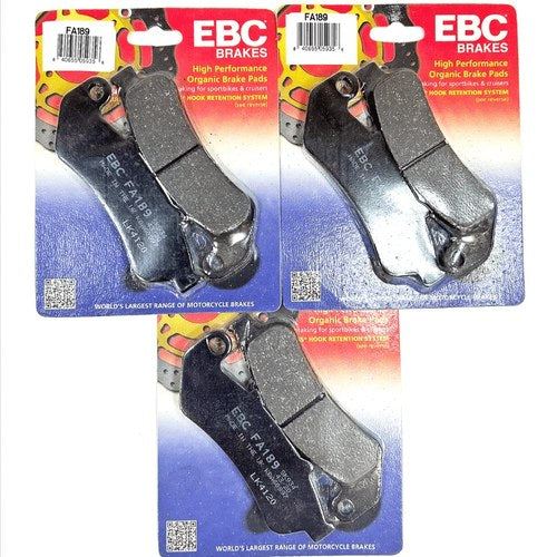 Ebc Brake Pad Set Organic for 1993-99 Honda CBR1000F Cbr 1000 F Front Rear 3 Pr