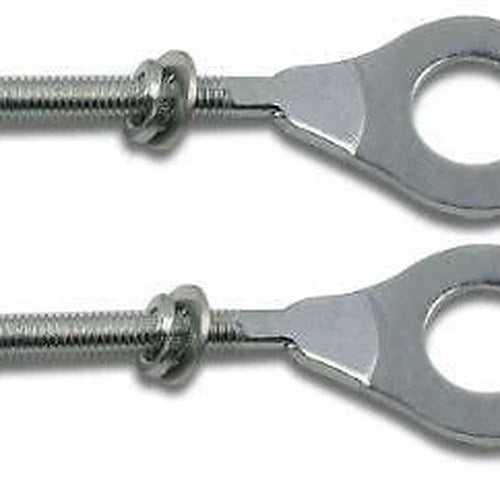 16mm Hole x M6 Thread, 86mm Overall Chain Adjuster Tensioner, Pair, S/STEEL