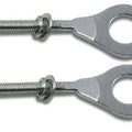 16mm Hole x M6 Thread, 86mm Overall Chain Adjuster Tensioner, Pair, S/STEEL