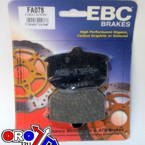 Brake Pads Std SEMI-METAL, Ebc FA078, Harley Davidson 80s Rear