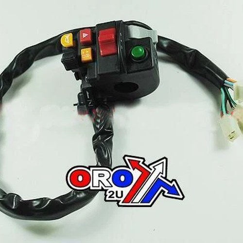 Universal 6 Function L/H Handlebar Switch With Choke Lever, 13 Wire, 3 Plug