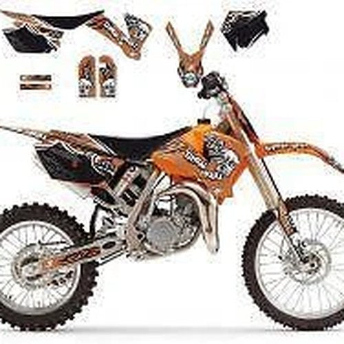 KTM SX85 2004-2005 Tribal SKULL2 Decal Kit, Blackbird Full Team Kit