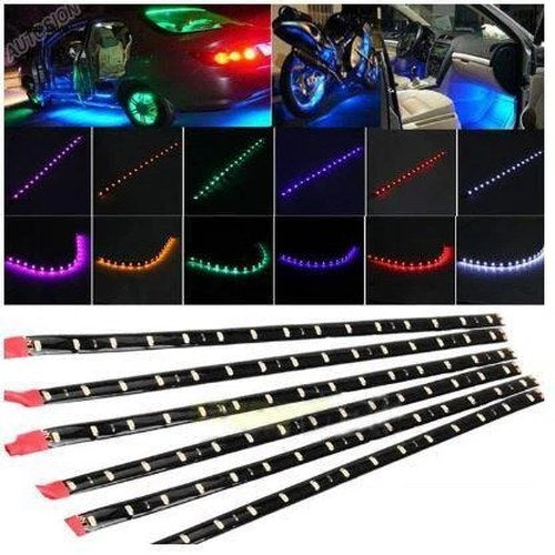 6PCS 12V Waterproof Underbody Decorative LED Light Strip (BLUE)