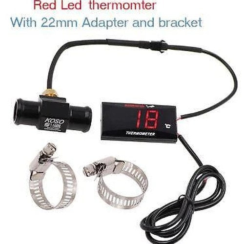Water Temperature Gauge LED + 22mm Hose Connector