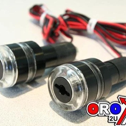 Bar End With LED Flasher Light Black