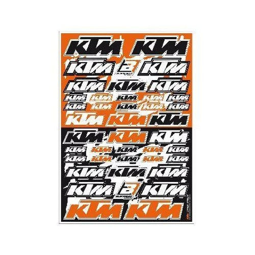 KTM Logo Sticker Sheet, PRE-CUT