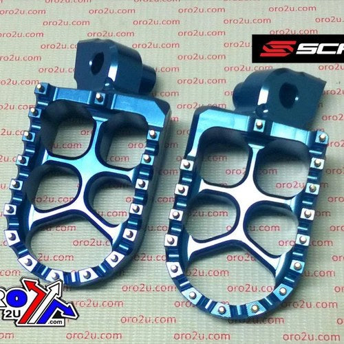 Scar Blue Alum Foot Pegs Kawasaki KX125 1997-2001, KX250 1997-2001