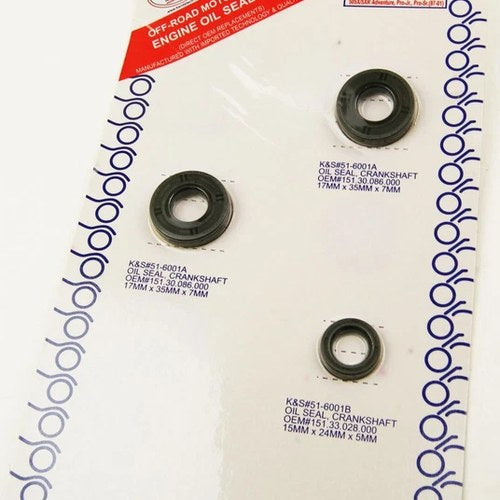 K&S Engine Oil Seal Kit Suzuki RM125 1992-2008, 9Pcs