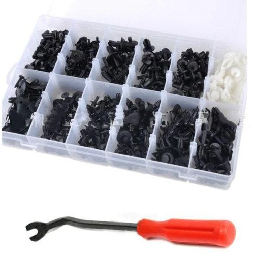 350 Piece Plastic Rivet Kit, With Clip Wrench Tool