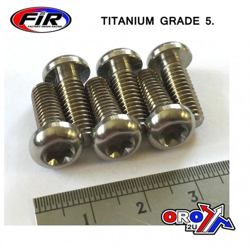 HD Torx Head Titanium Disc Bolt M6 x 16mm, Pk6