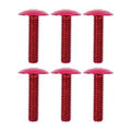6x25 Anodized Red Alloy Button Head Screw, Pk6
