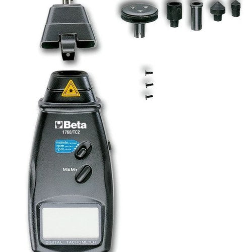 Beta Tools Combination Contact/Non-Contact Digital Tachometer 2.5-99,999 Rpm