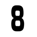 Black 6" Race Numbers - 8 Eight, Each, Vinyl Sticker