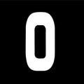 White 6" Race Numbers - 0 Zero, Each, Vinyl Sticker