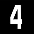 White 6" Race Numbers - 4 Four, X25, Vinyl Sticker