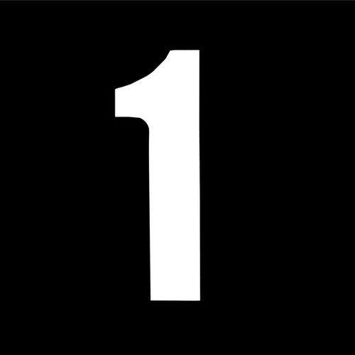 White 6" Race Numbers - 1 One, X25, Vinyl Sticker