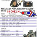 Accelerator Pump Rebuild Kit, K&L 18-2903 KZ650/KZ1000