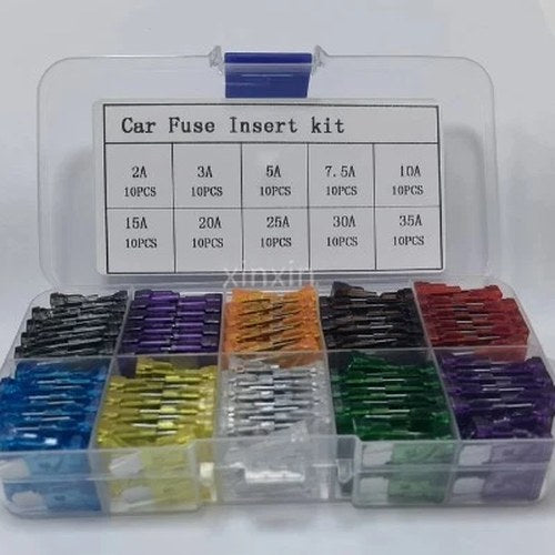 100PCS Fuses Blade Standard Set 2A/3A/5A/7.5 10A/15A/20A/25A/30A/35A