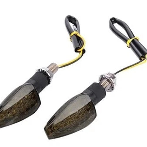 Universal LED Oval Short Stem Black Indicators, Pair