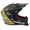 Swaps Motocross Helmet S818 - Matt Black Gold Full Gaz - Size XL 61cm - 62cm
