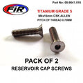 Titanium Csk Allen M4x16mm, Reservoir Cap Screws x 2, / Countersunk