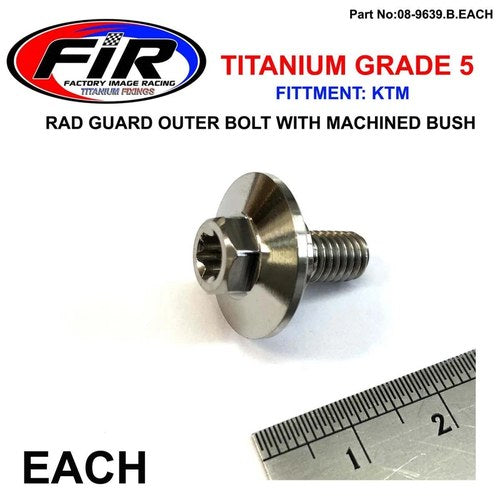 GR5 KTM Rad Guard Outer Bolt Titanium, SX Exc 2T/4T 16-20 With Bush, 0025060166