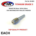 Titanium GR5 Brake Pin 55mm Each, Cnc machined with rolled threads